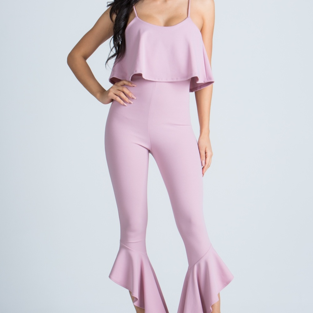 Ruffle Spaghetti Strap Jumpsuit